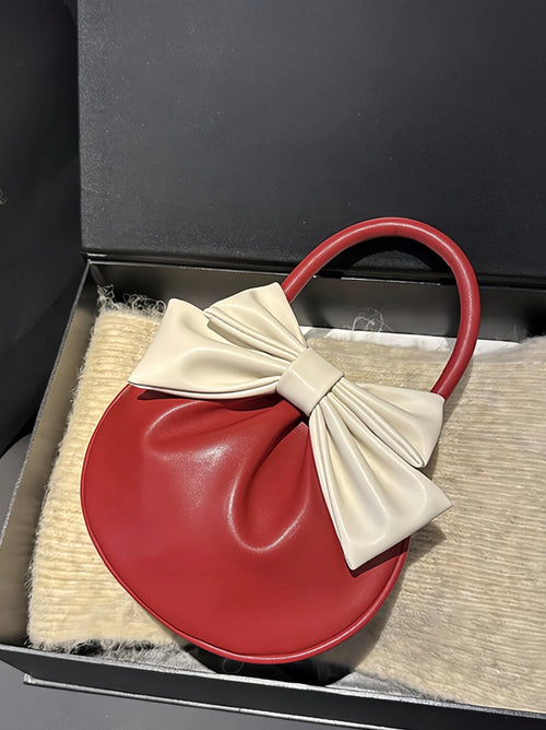 Bow Top Handle Bags (Red)