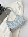 Colorblock Plaid Pattern Shoulder Bag
