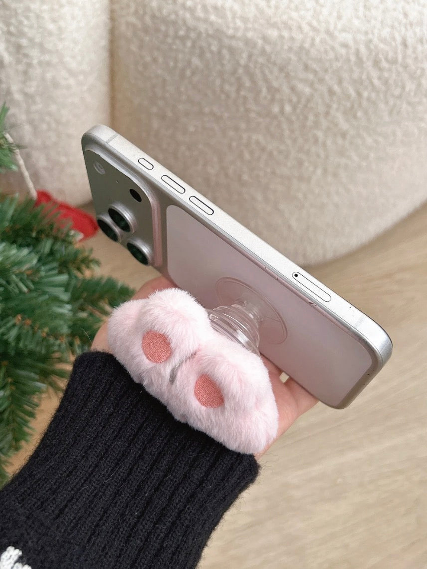 Pink plush Bunny Phone Holder