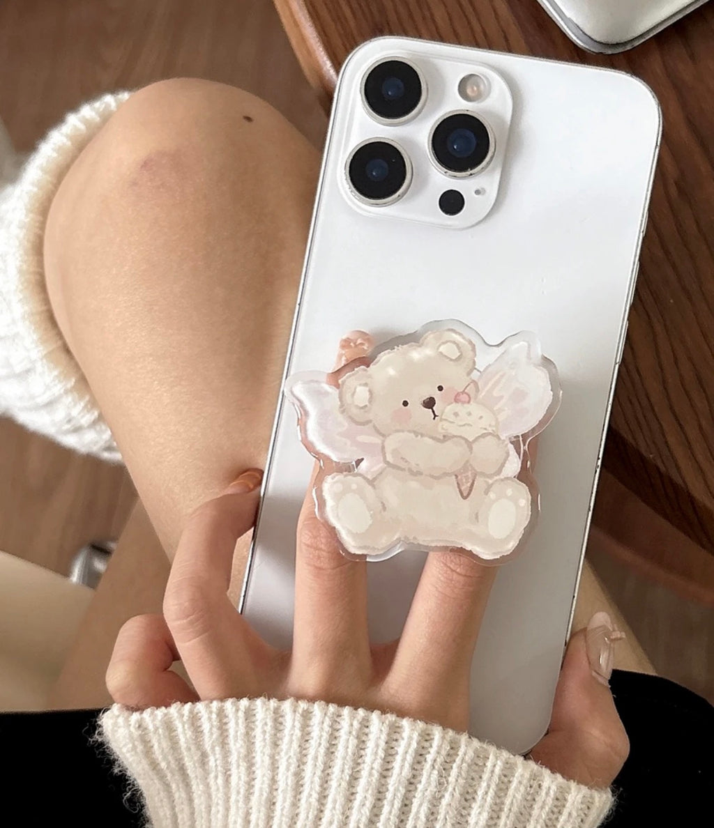 Cute teddy Print Phone Holder