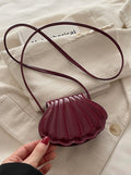 Shell Shoulder Bag (Burgundy)